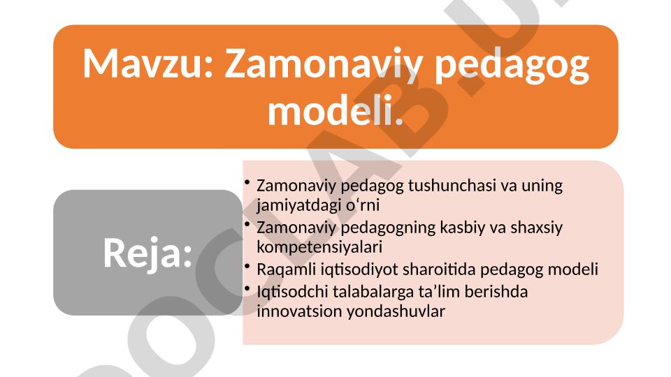 Zamonaviy pedagog modeli