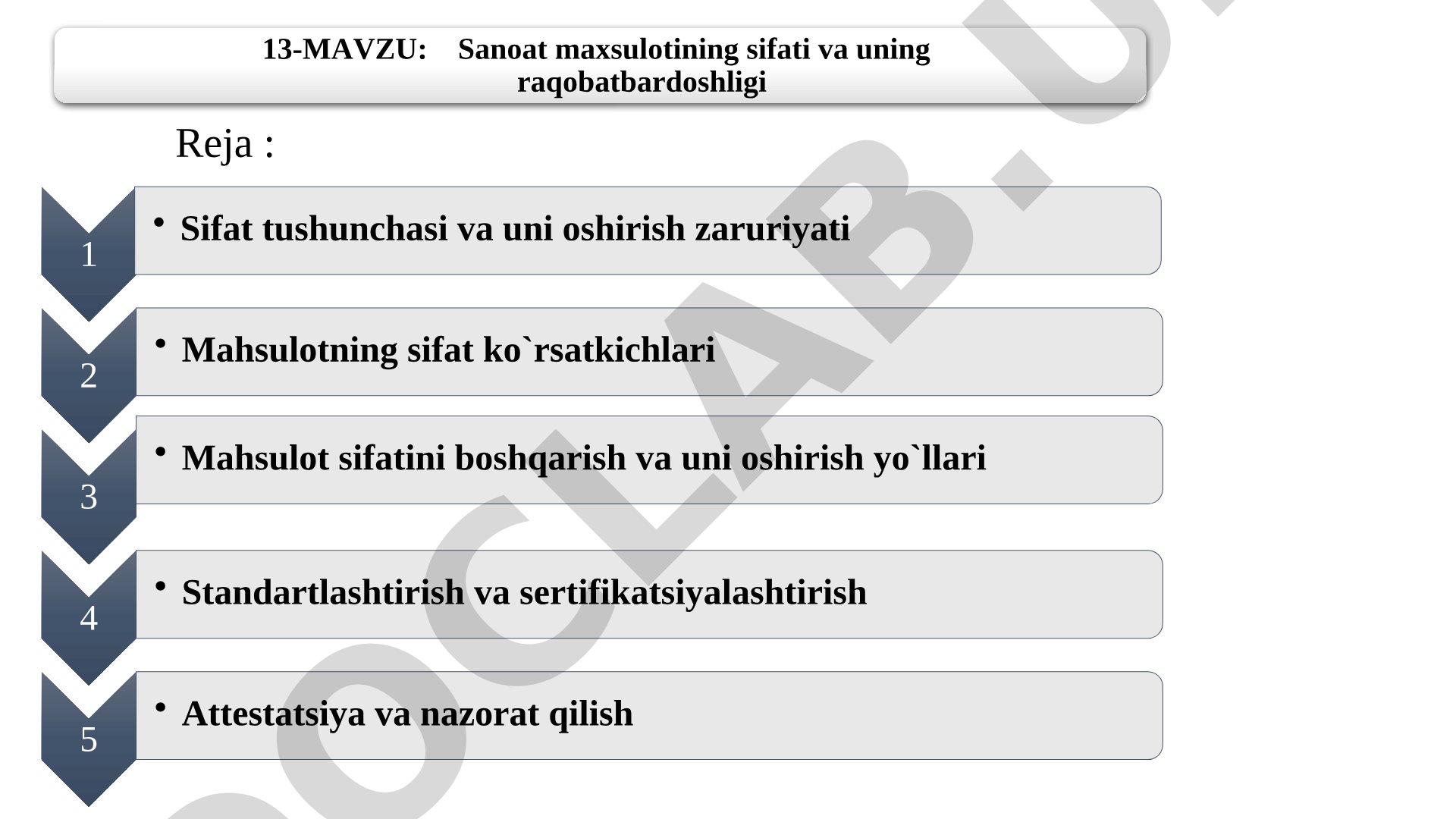 Sanoat mahsulotining sifati va uning raqobatbardoshligi