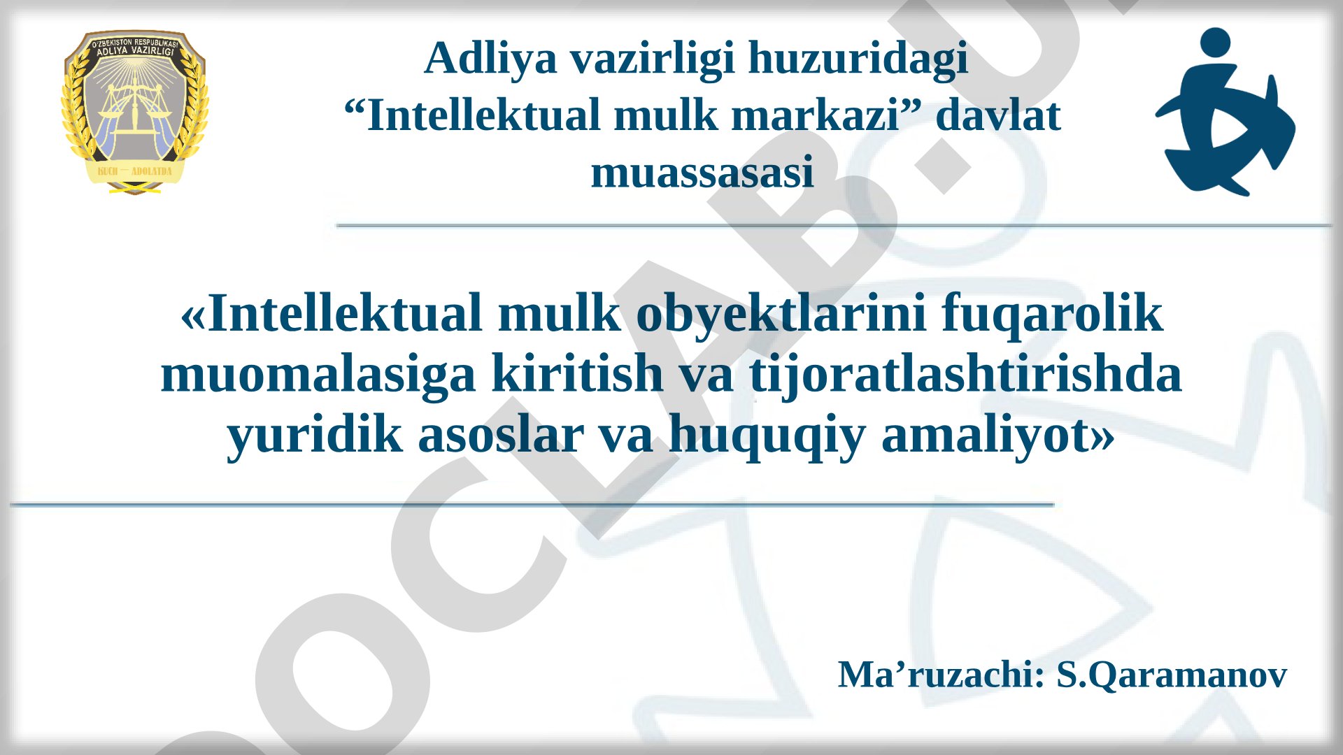 Intellektual mulk obyektlarini fuqarolik muomalasiga kiritish va tijoratlashtirishda yuridik asoslar va huquqiy amaliyot