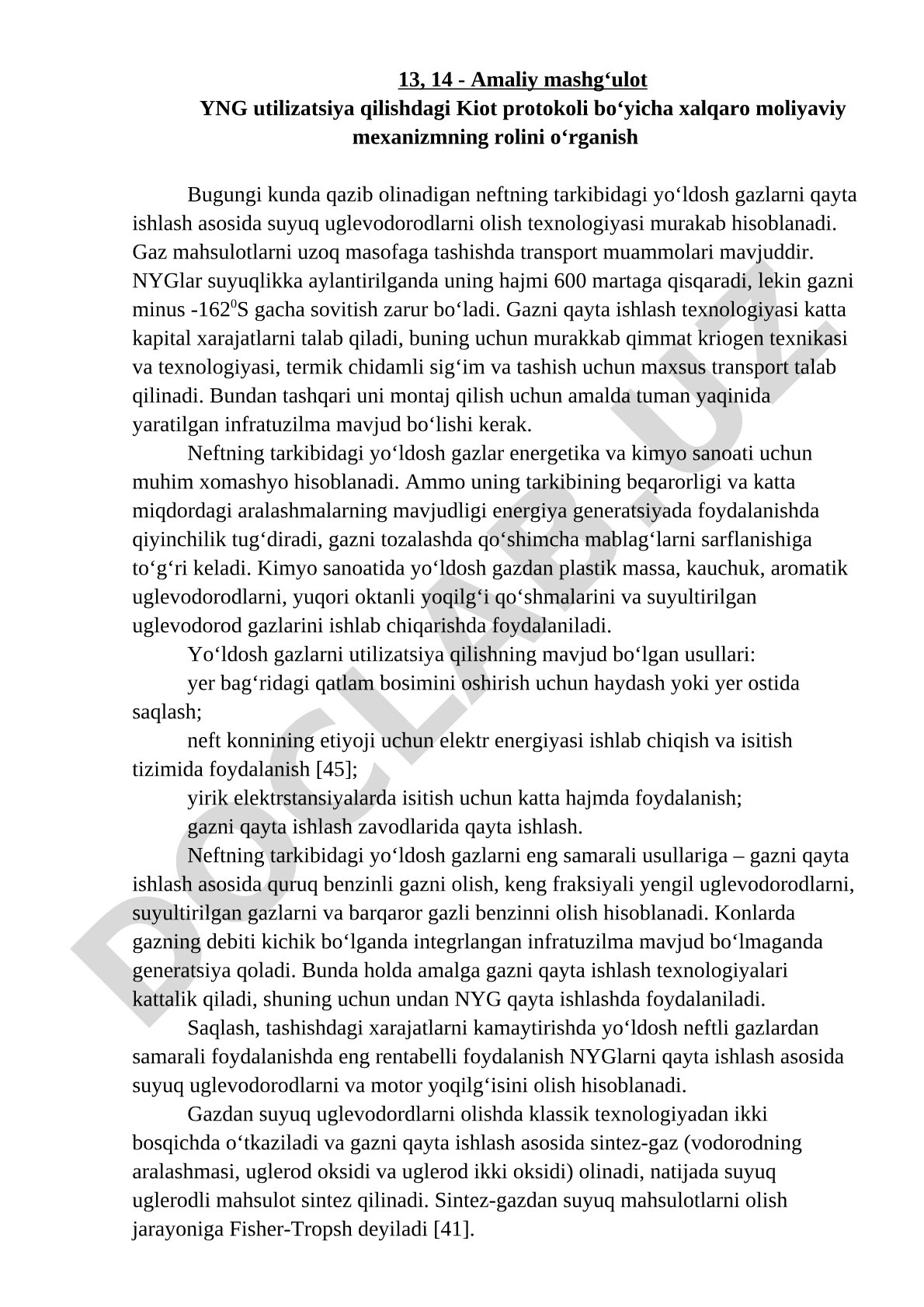 YNG utilizatsiya qilishdagi Kiot protokoli bo'yicha xalqaro moliyaviy mexanizmning roli
