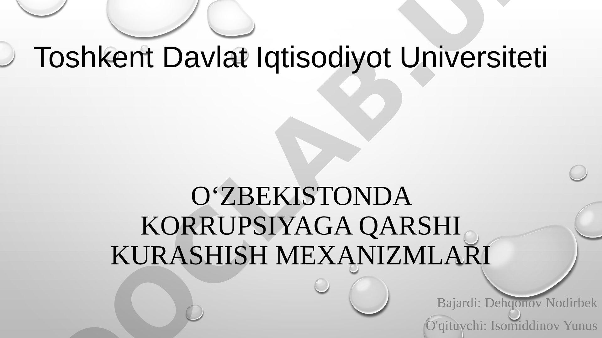 Oʻzbekistonda Korrupsiyaga qarshi kurashish mexanizmlari