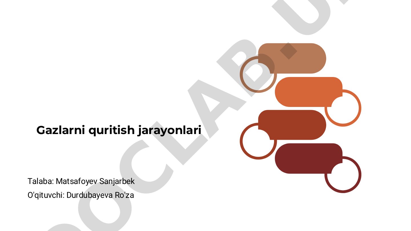 Gazlarni quritish jarayonlari