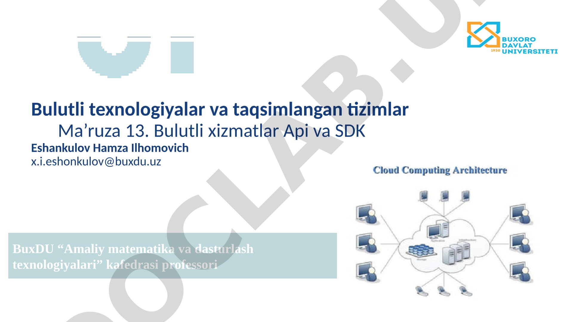 Bulutli xizmatlar API va SDK
