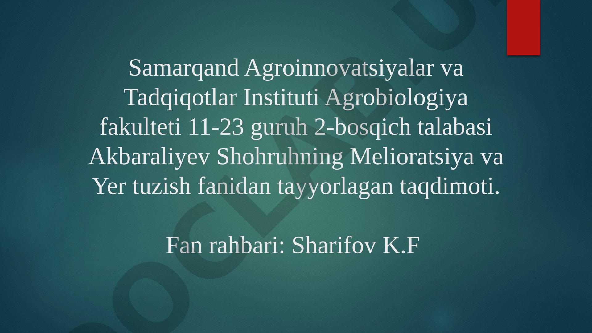 Kollektor-zovur suvlaridan ekinlarni sug’orishda foydalanish yo’llari