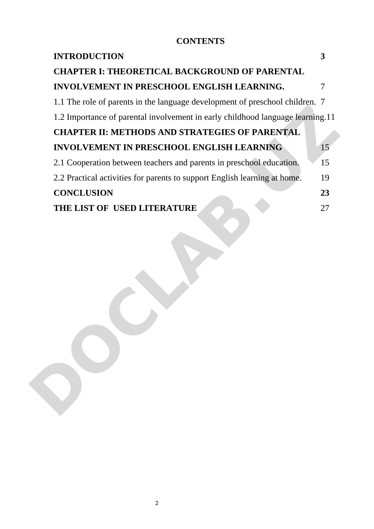Parental involvement process of preschool English learners