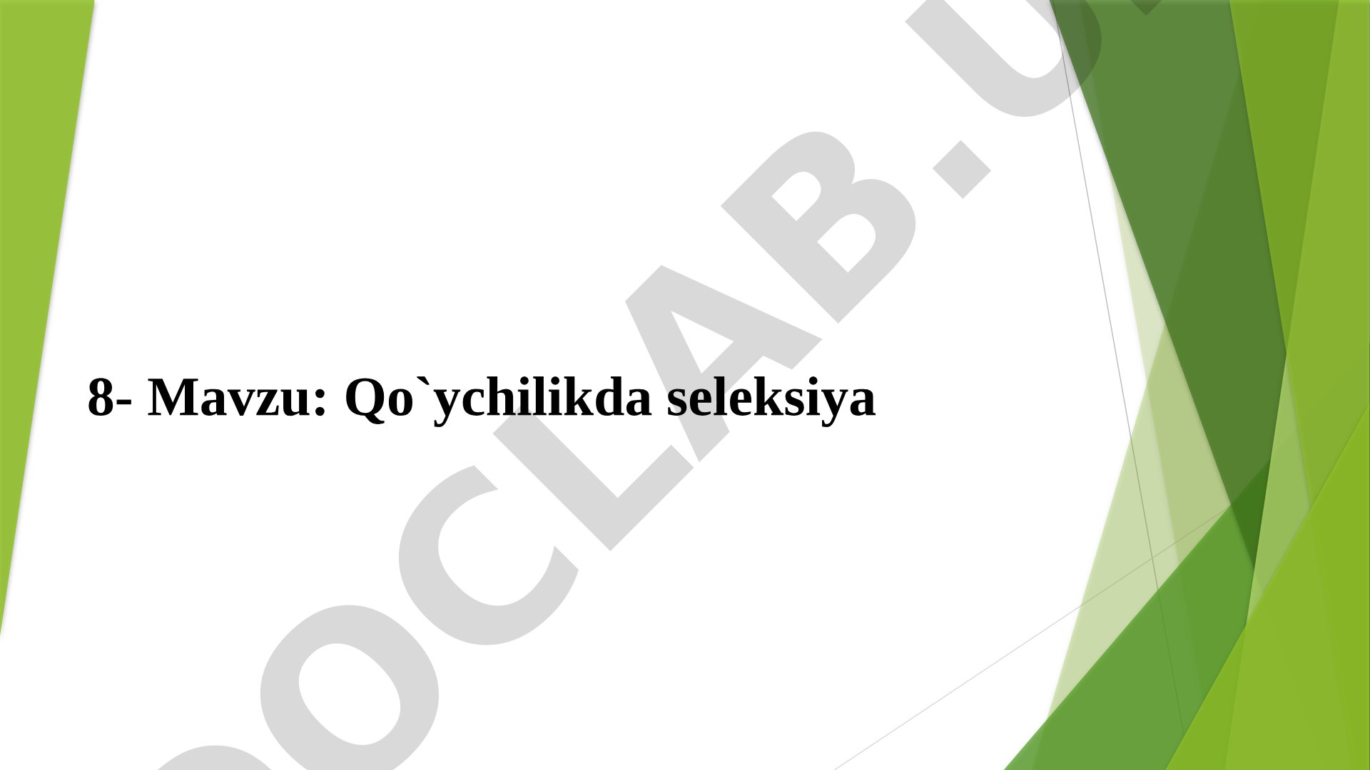 Qo`ychilikda seleksiya