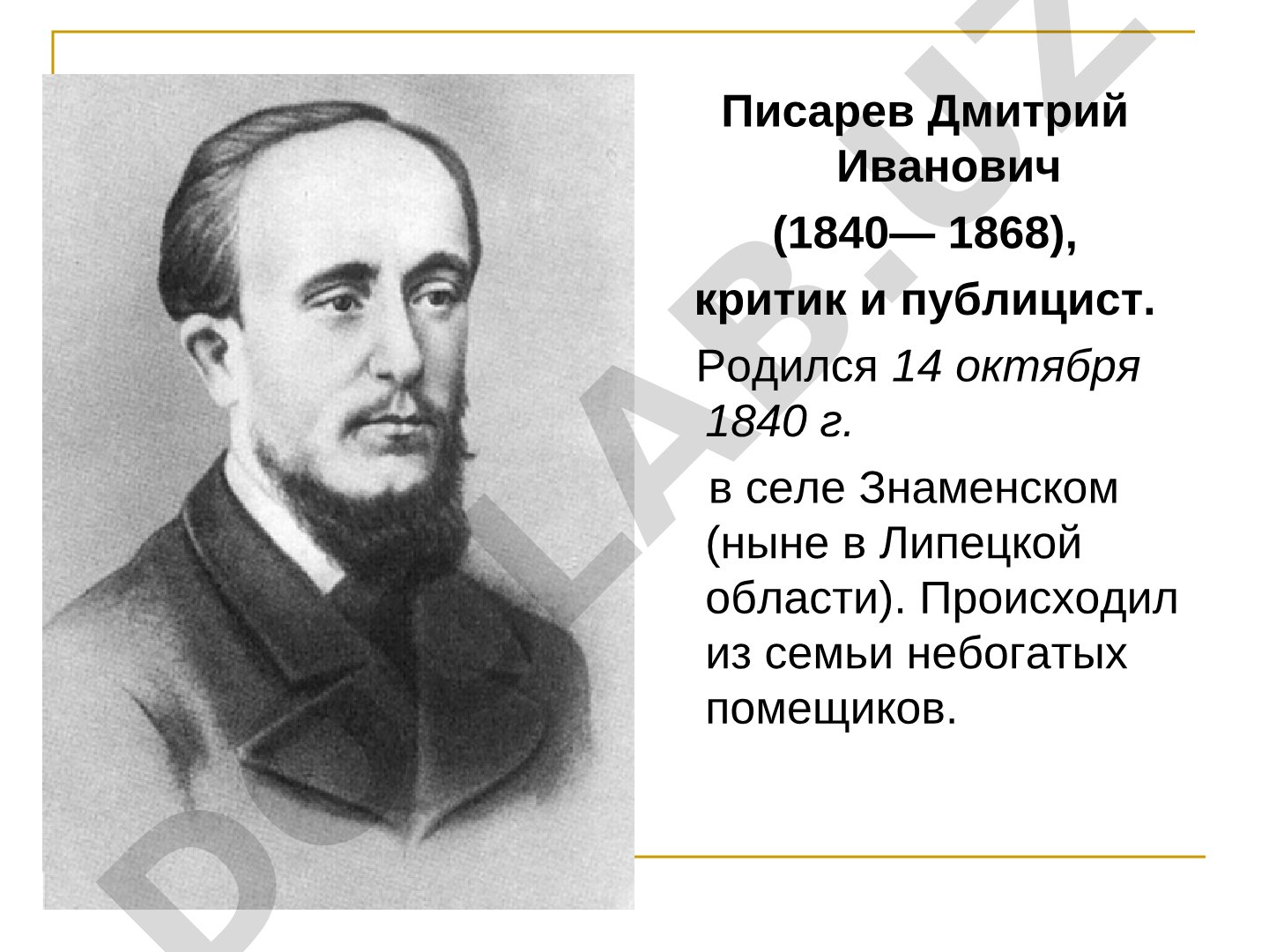 Писарев Дмитрий Иванович: критик и публицист