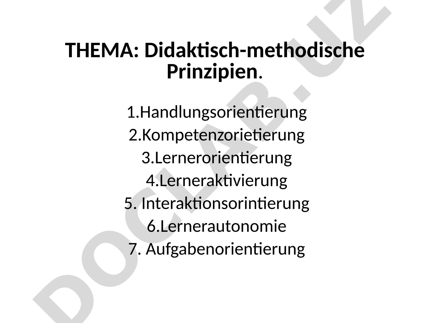 Didaktisch-methodische Prinzipien