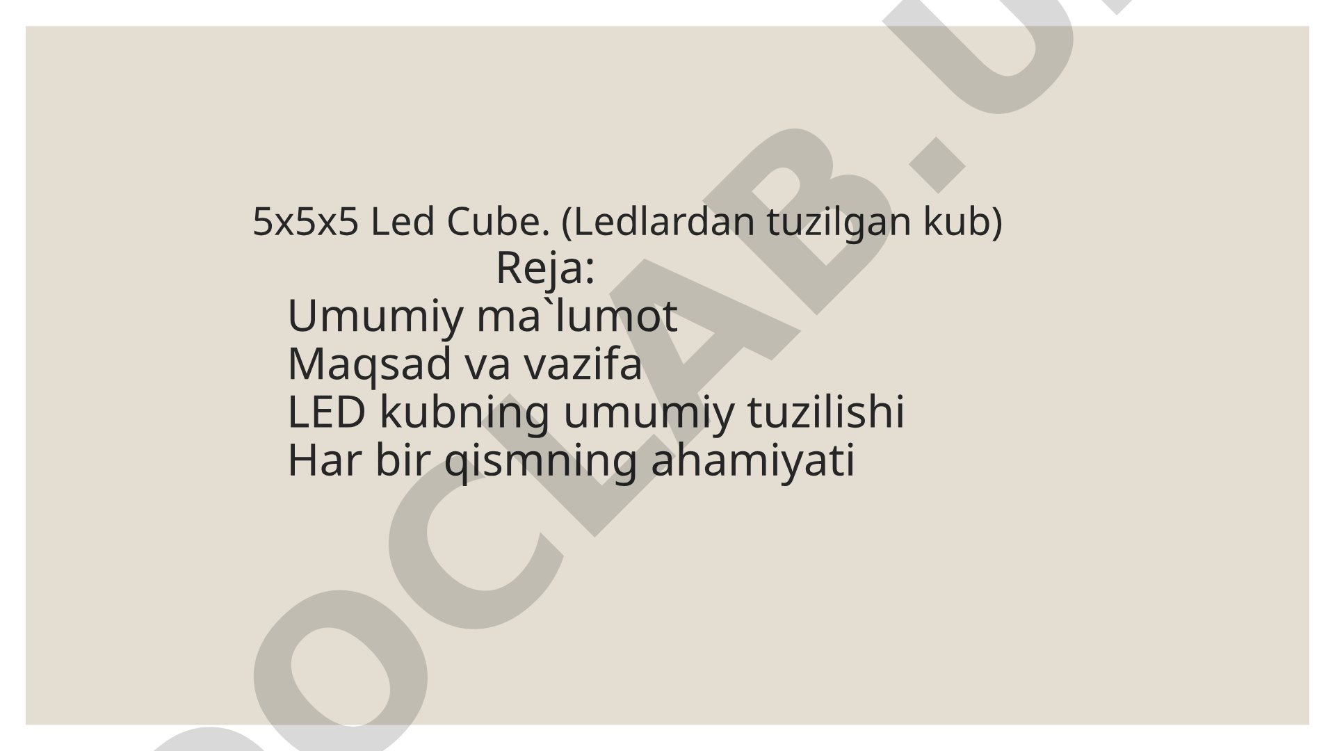 5x5x5 LED Cube loyihasi
