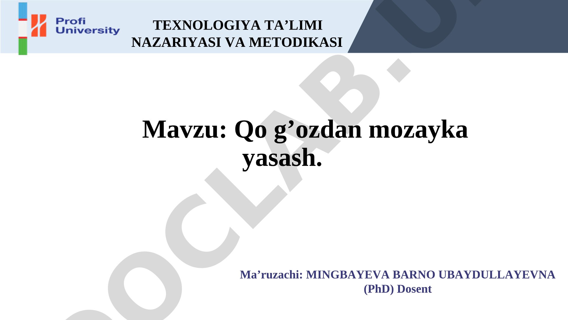 Qog'ozdan mozaika yasash