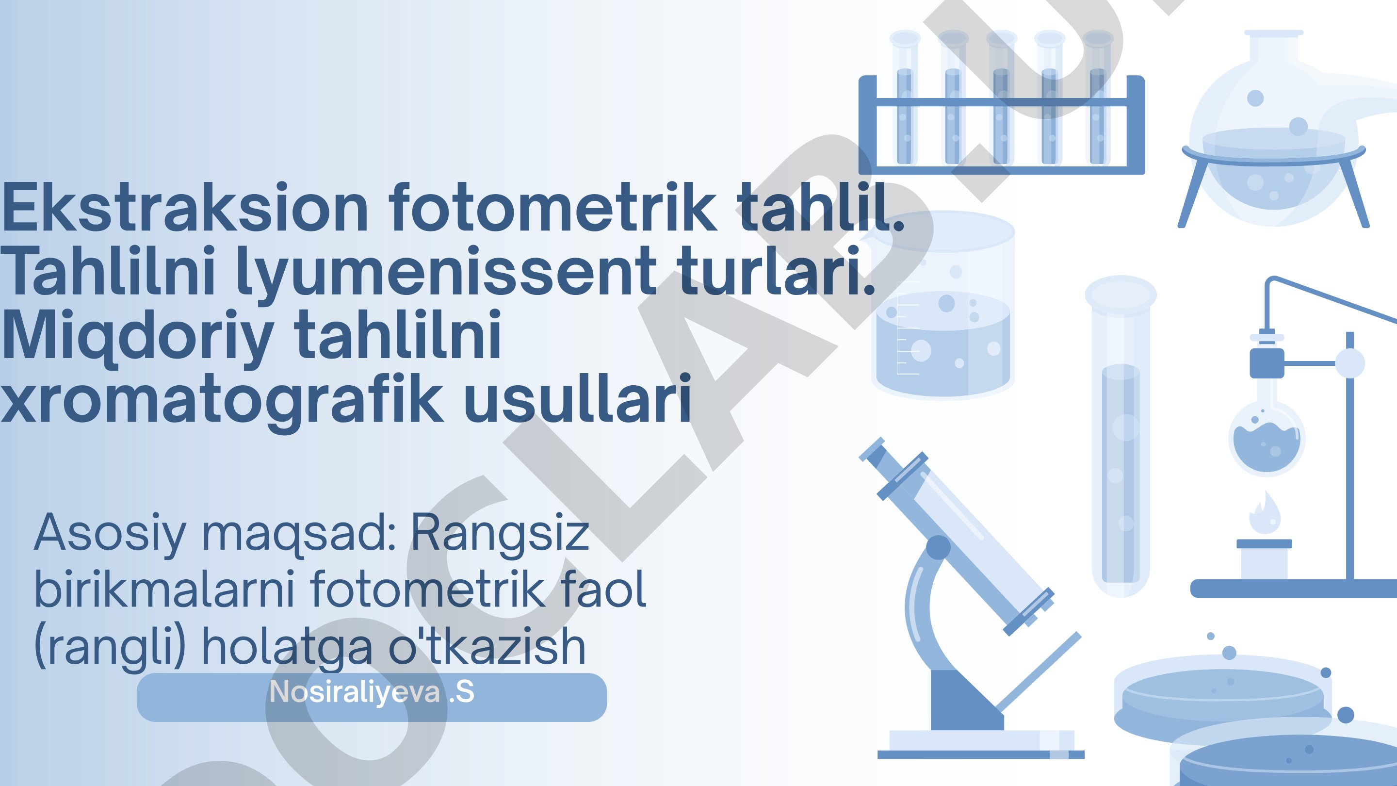 Ekstraksion fotometrik tahlil va lyumenissent tahlil usullari