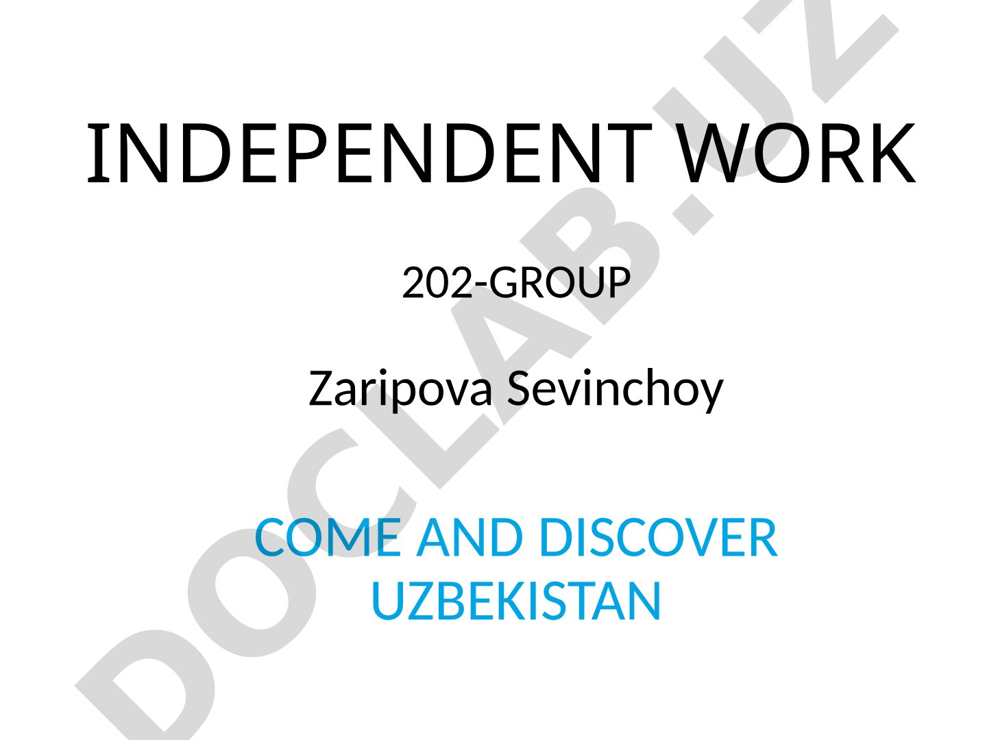 Come and discover Uzbekistan