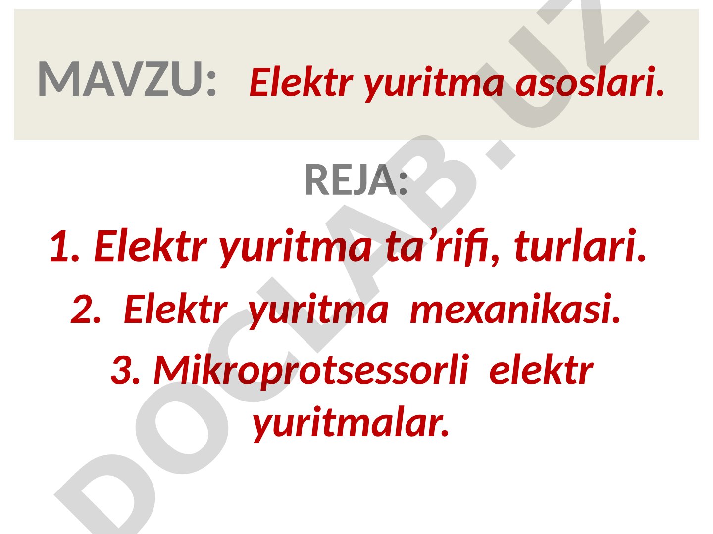 Elektr yuritma asoslari
