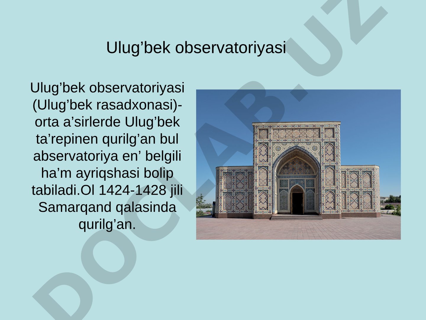 Ulug’bek observatoriyasi