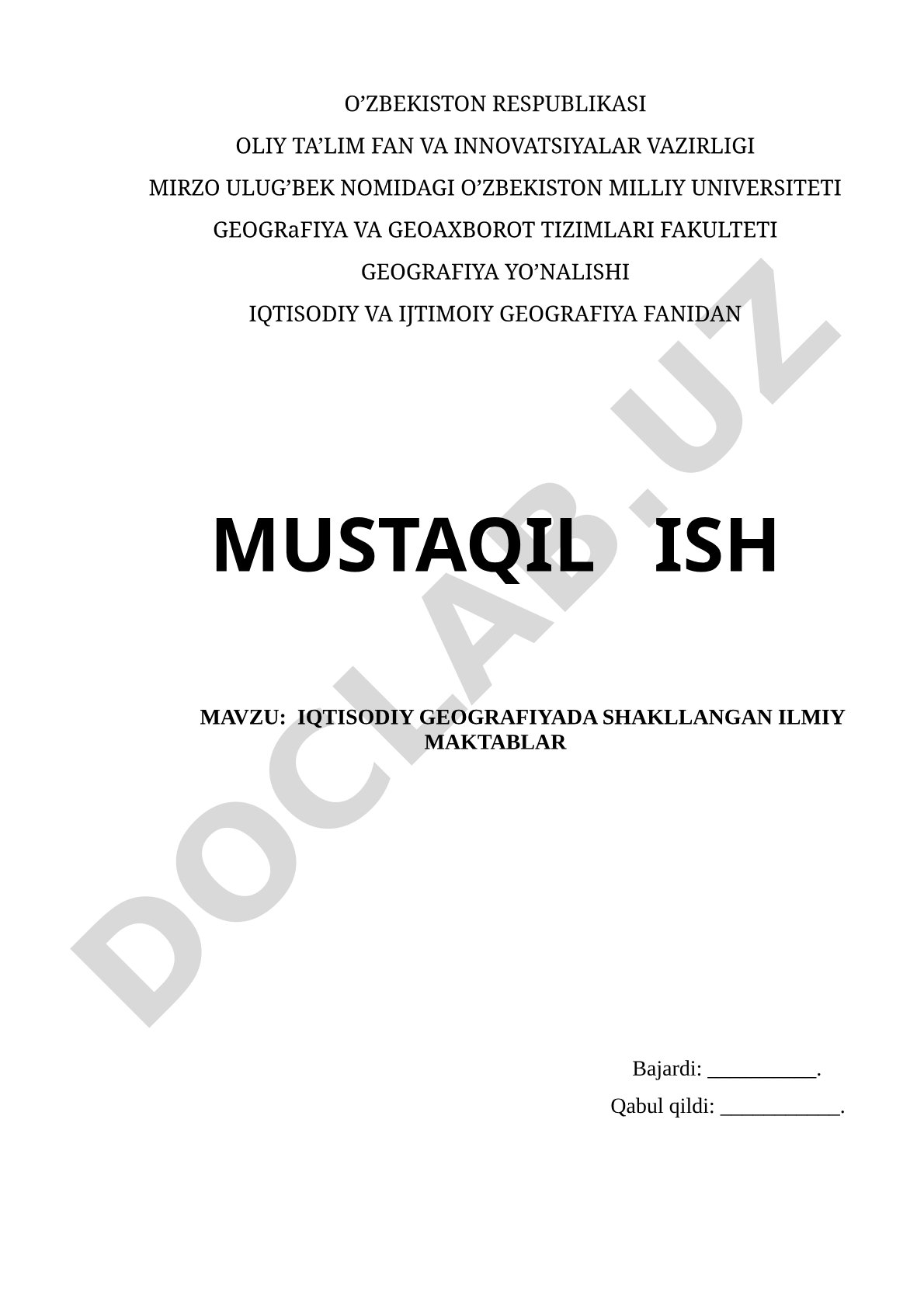 Iqtisodiy geografiyada shakllangan ilmiy maktablar