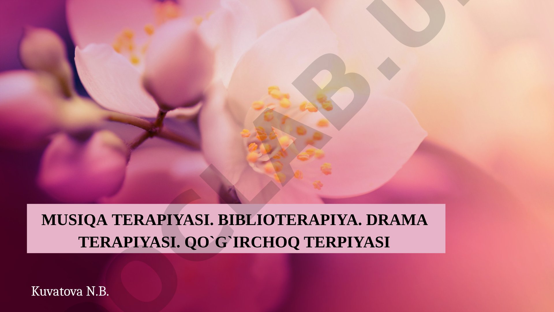 Musiqa terapiyasi, biblioterapiya, drama terapiyasi va qo‘g‘irchoq terapiyasi