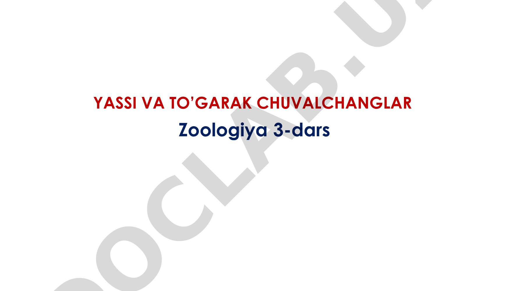 Yassi va to'garak chuvalchanglar