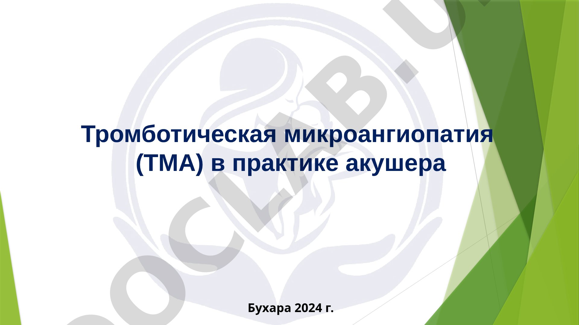 Тромботическая микроангиопатия (ТМА) в практике акушера