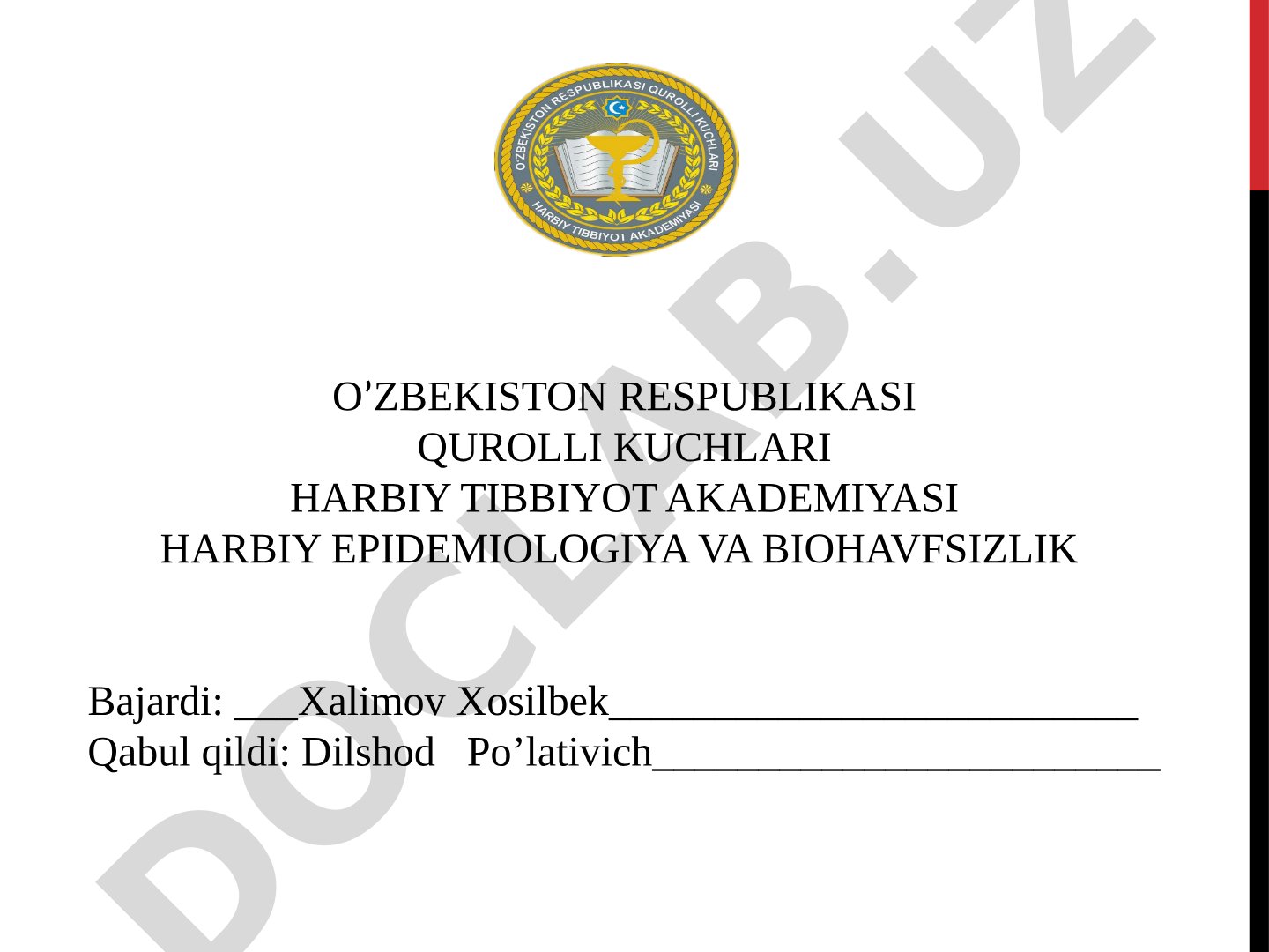Qo'poruvchilik maqsadida qo‘llanilishi ehtimoli yuqori bo‘lgan zaharlovchi moddalar va ularni bartaraf etish chora-tadbirlari