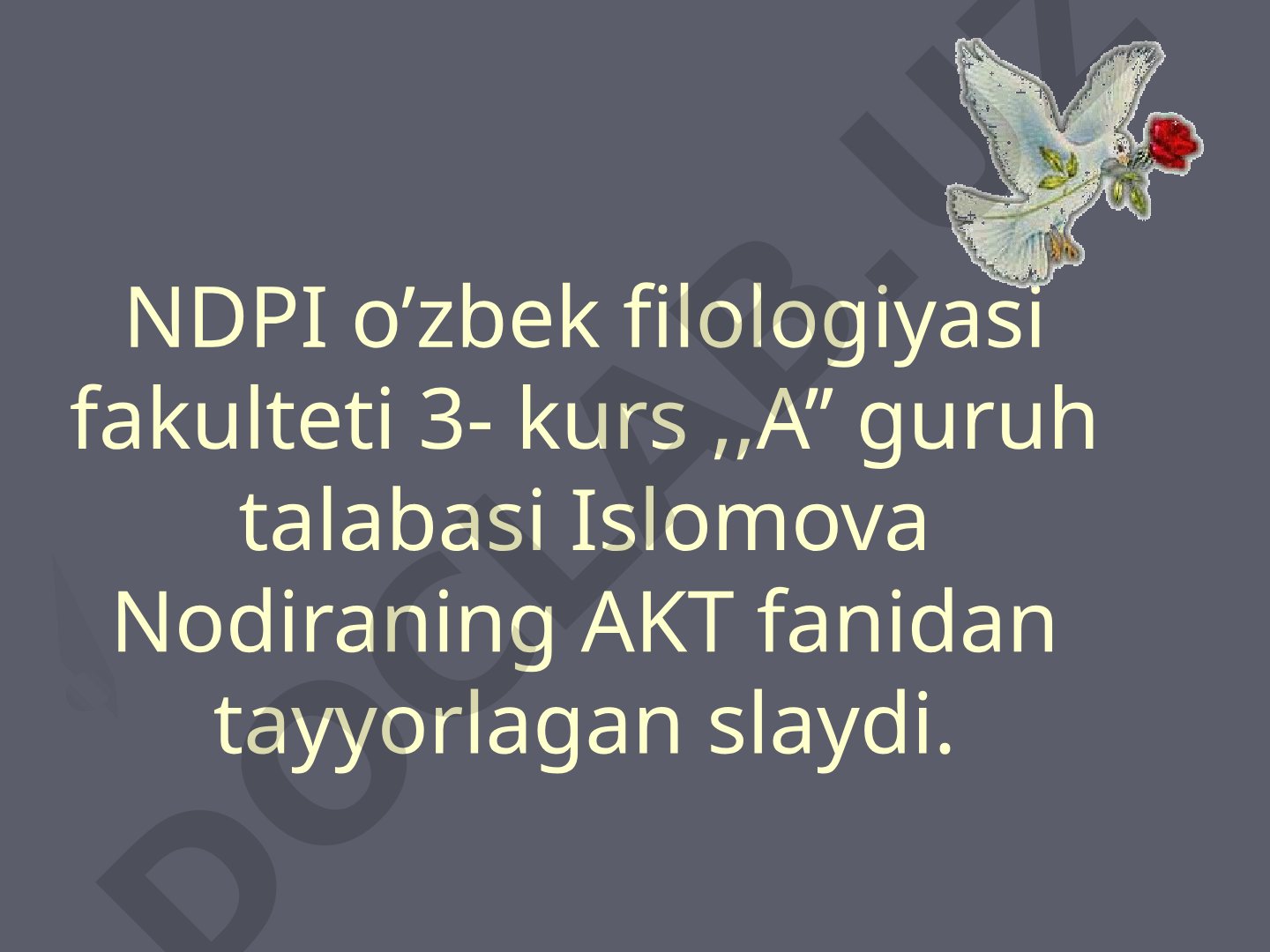 O'tkir Hoshimovning hayoti va ijodi, jumladan 'Dunyoning ishlari' qissasi haqida taqdimot