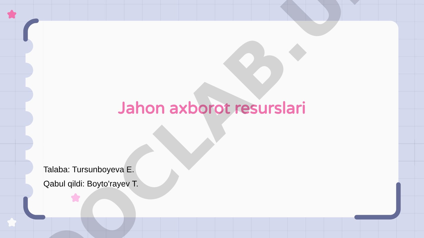 Jahon axborot resurslari