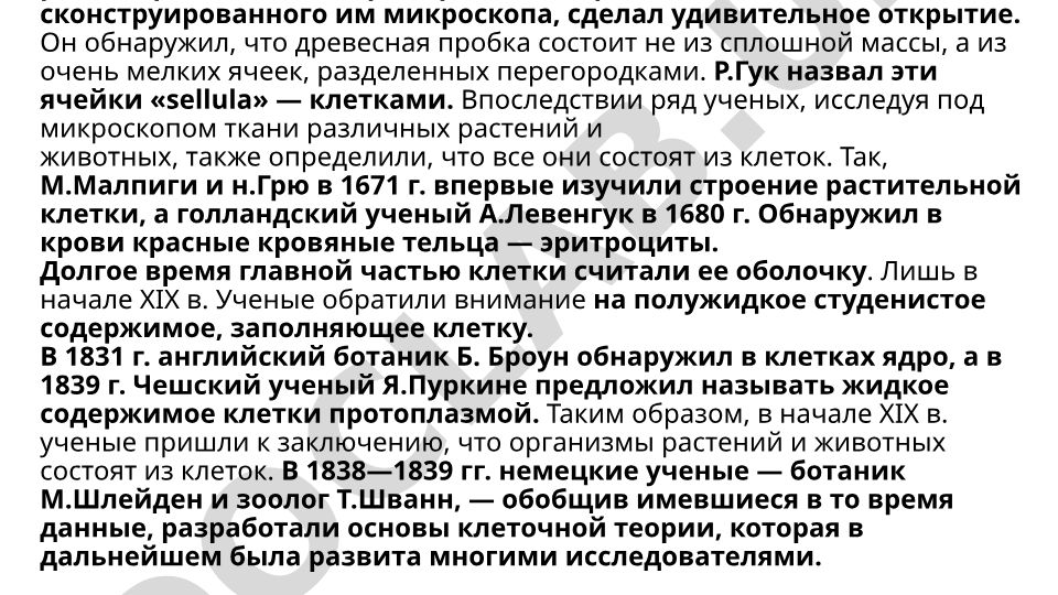 История изучения клетки и клеточная теория