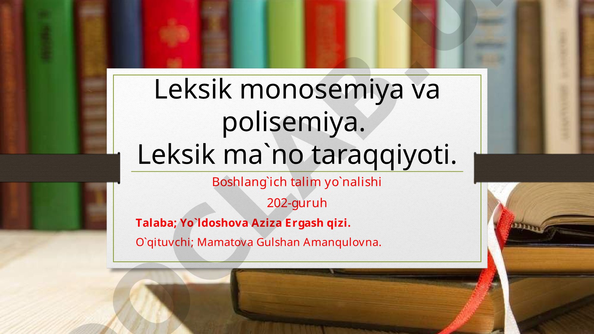 Leksik monosemiya va polisemiya