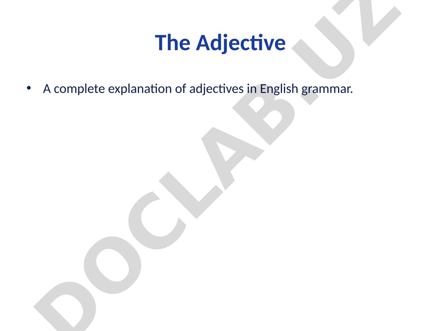 Adjectives in English Grammar