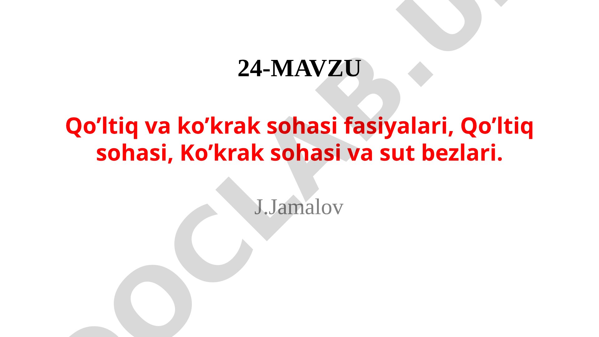 Qo’ltiq va ko’krak sohasi fasiyalari