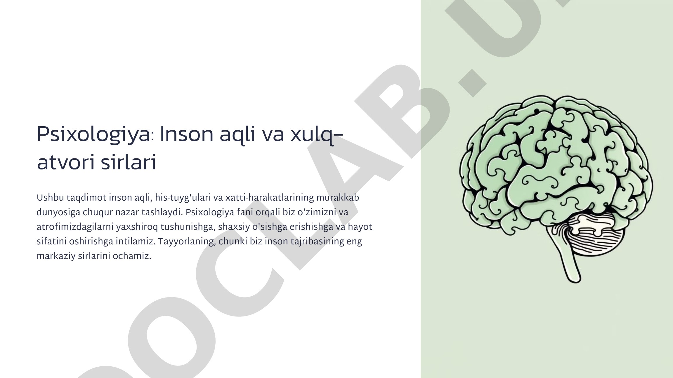 Psixologiya: Inson aqli va xulq-atvori sirlari