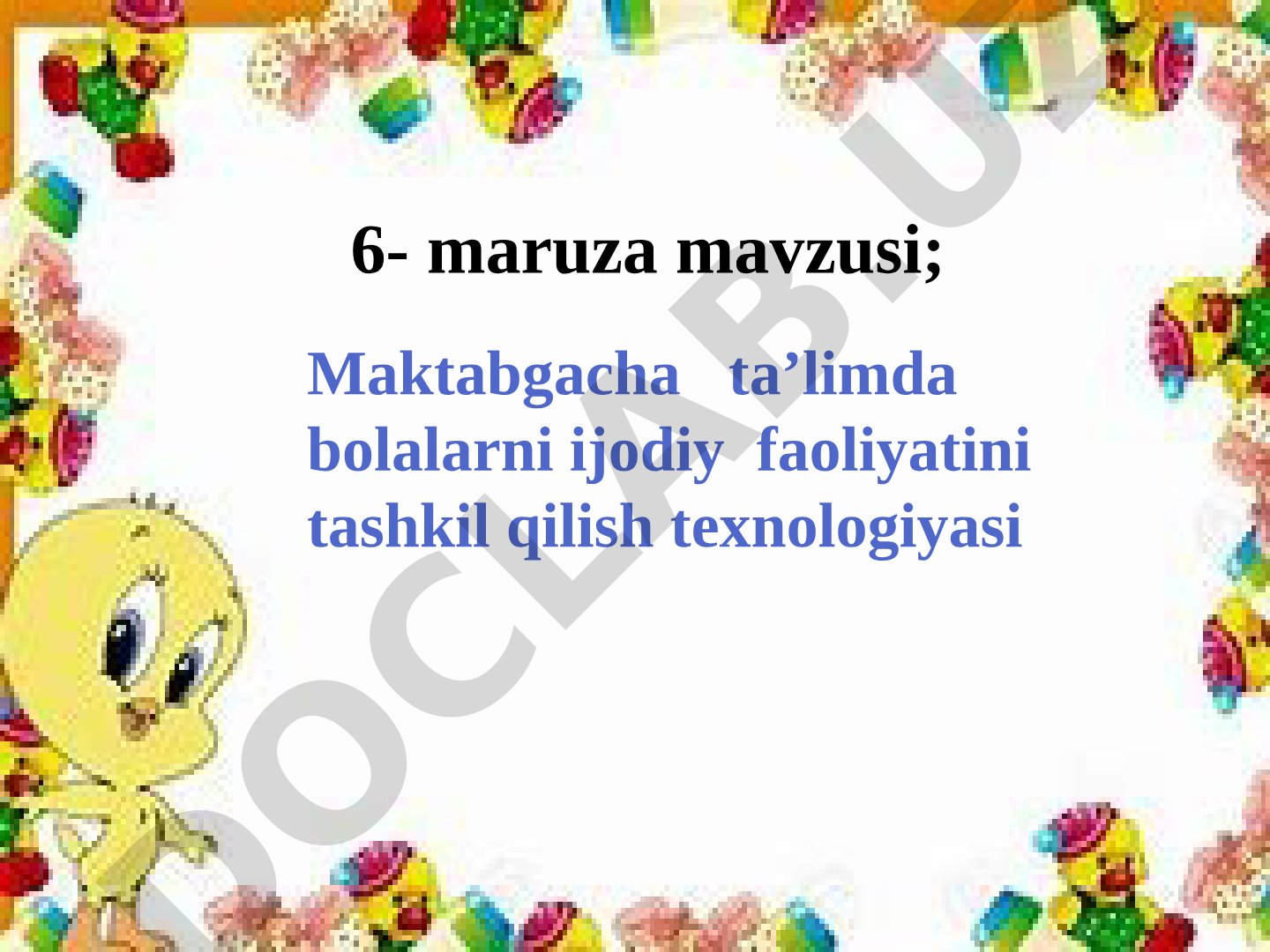 Maktabgacha ta’limda bolalarni ijodiy faoliyatini tashkil qilish texnologiyasi