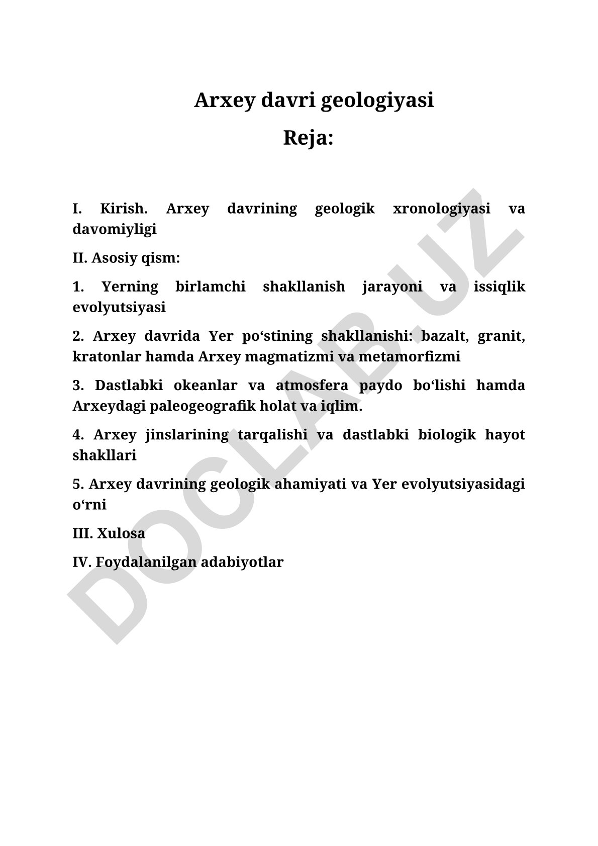 Arxey davri geologiyasi