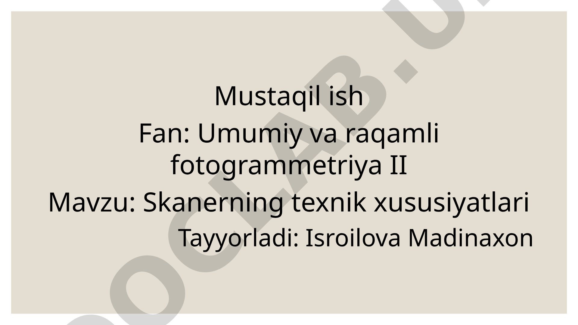 Skanerning texnik xususiyatlari