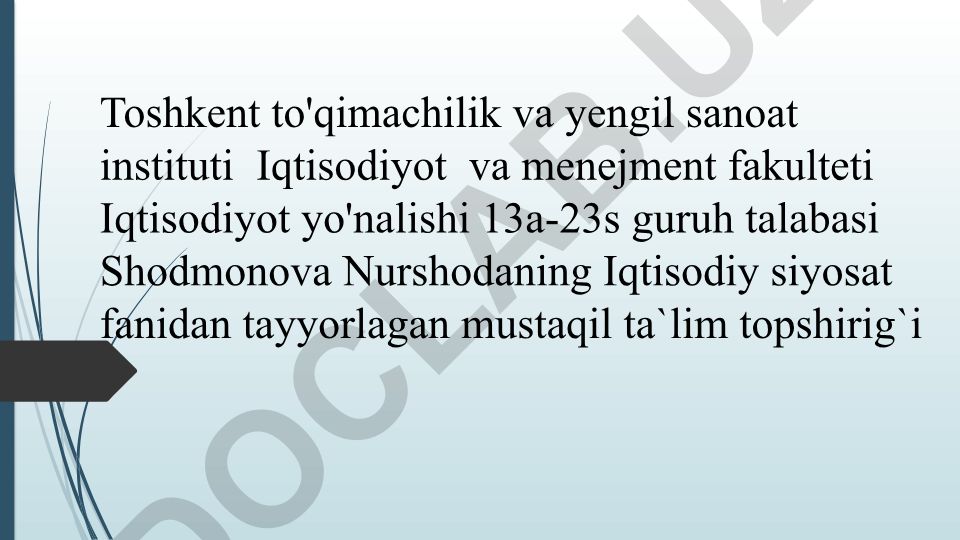 Tabiiy resurslar, turlari va ekologik siyosat