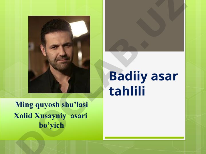 Xolid Xusayniyning Ming quyosh shu’lasi romani tahlili