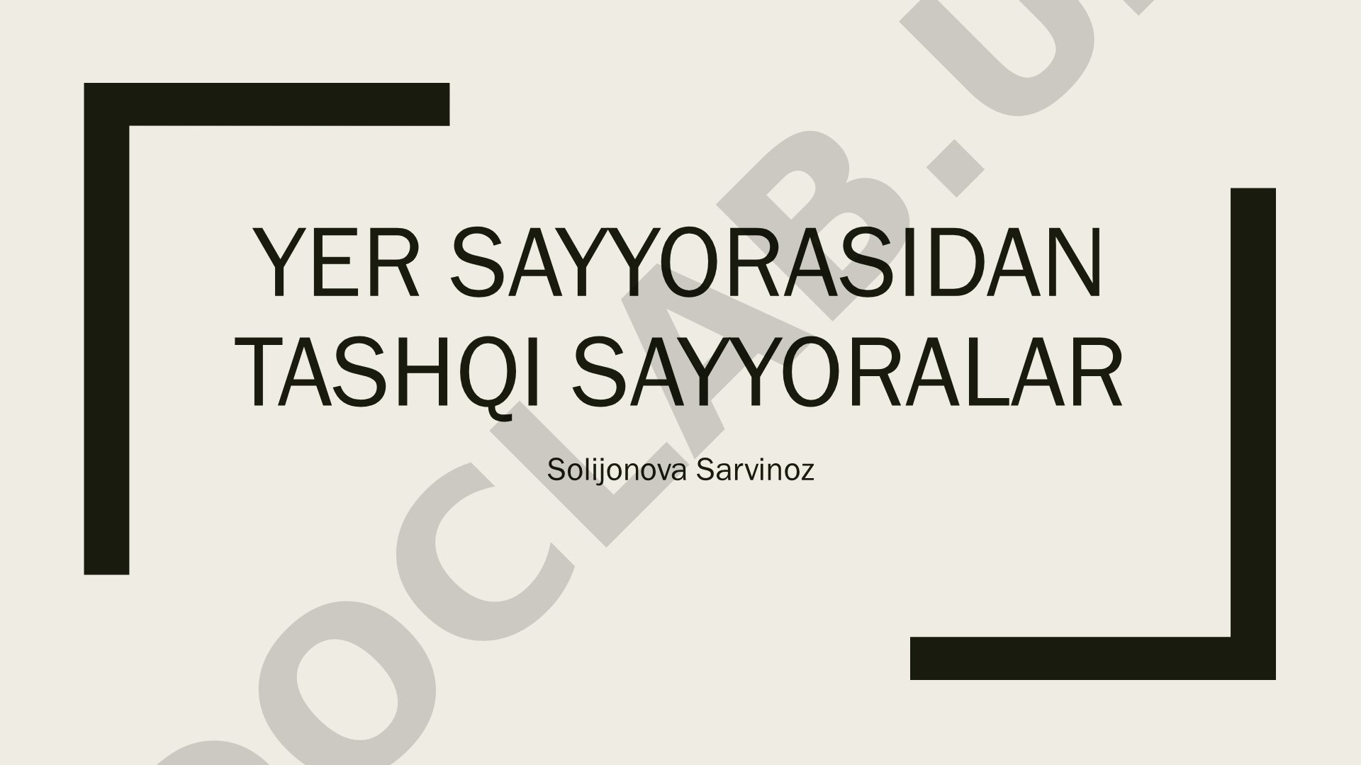 Yer sayyorasidan tashqi sayyoralar