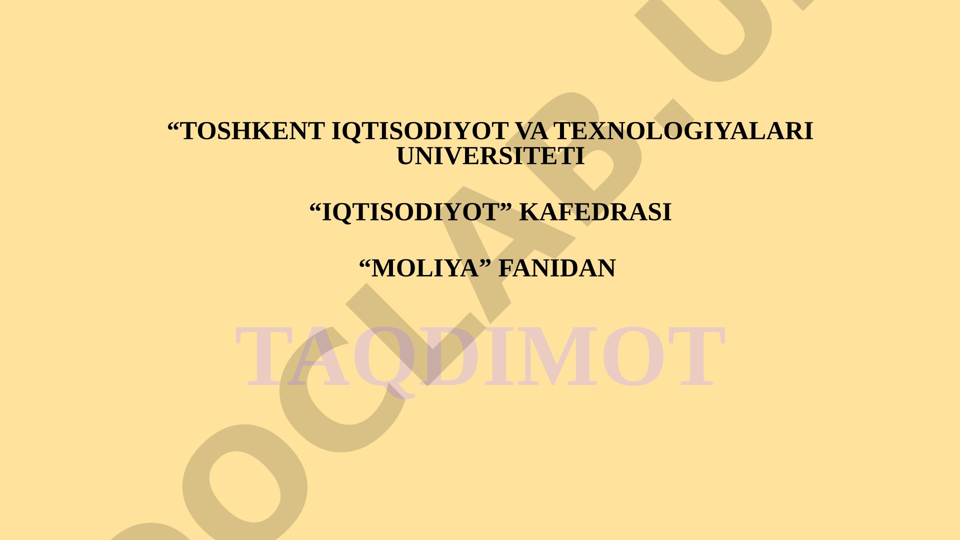 Moliyaviy yangiliklar va ularning qo'llanilishi
