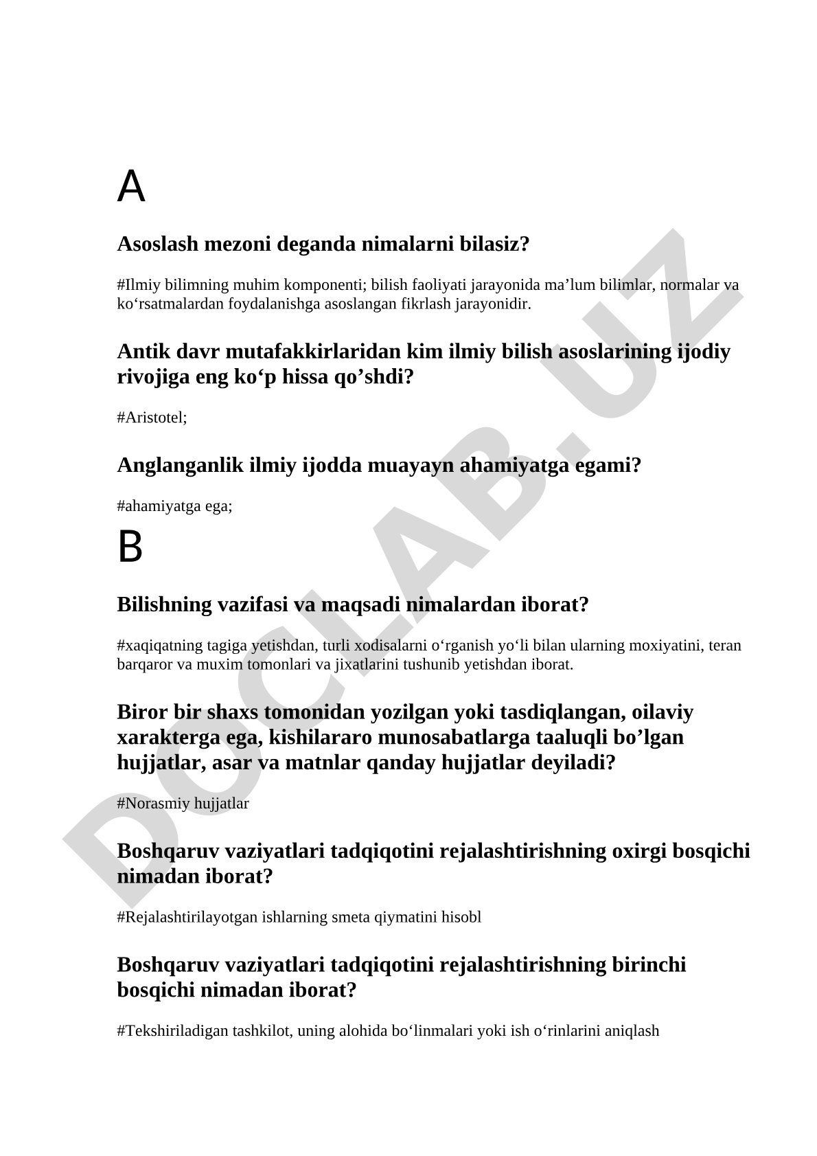 Asoslash mezoni, ilmiy bilish va boshqaruv vaziyatlari tadqiqoti