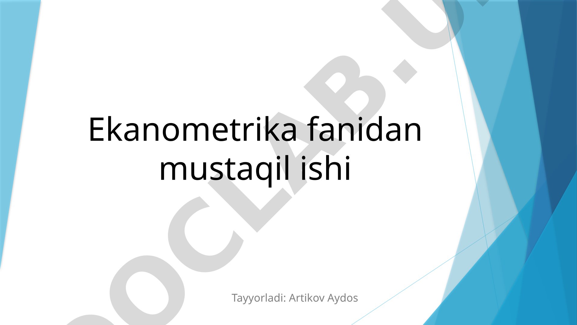 Matematikaning iqtisodiyotdagi o'rni, modellashtirish turlari va iqtisodiy model tuzish