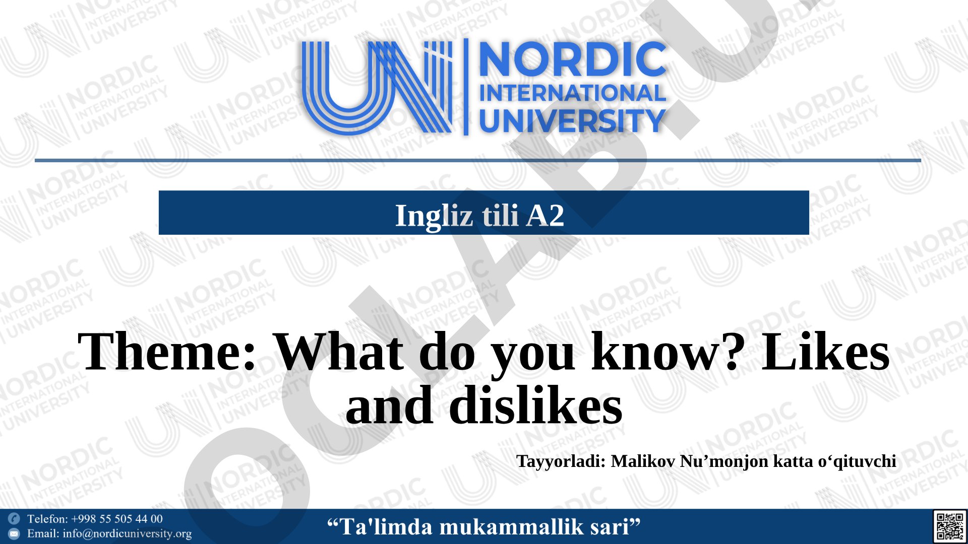 What do you know? Likes and dislikes