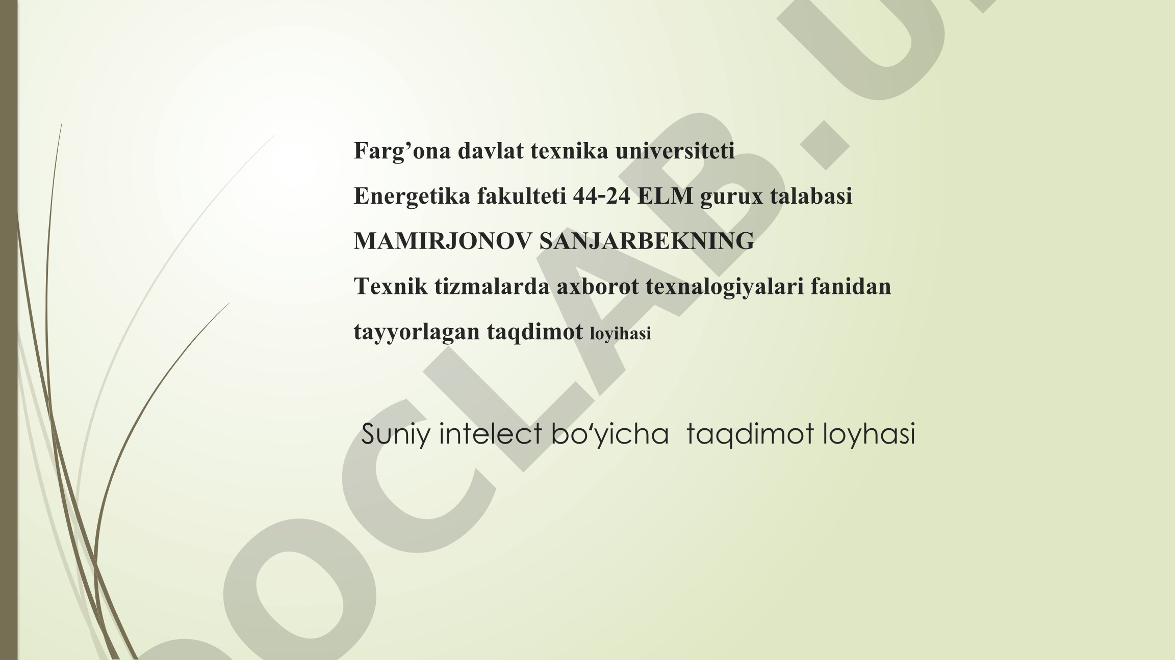 Sun'iy intellekt turlari, mashinali o'rganish, chuqur o'rganish va amaliy sohalari haqida
