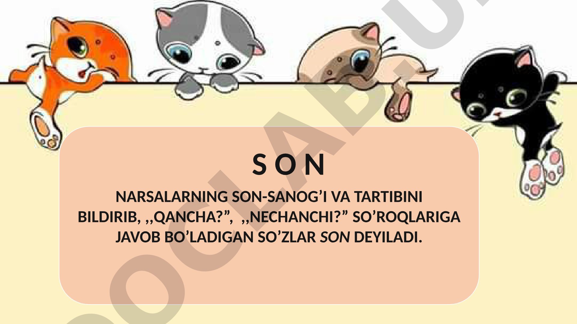 Sonlarning ma'no guruhlari