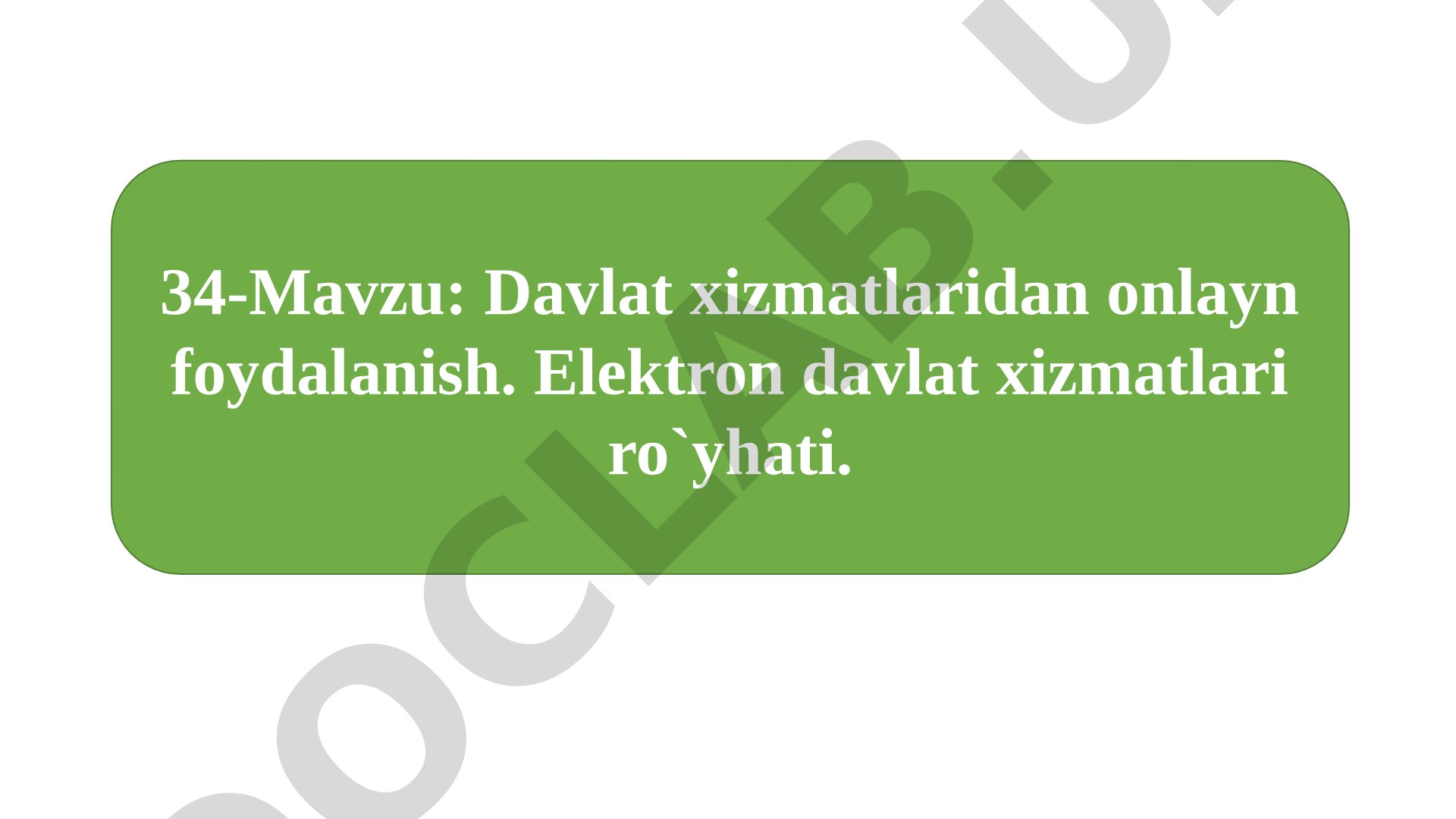 Davlat xizmatlaridan onlayn foydalanish. Elektron davlat xizmatlari ro'yxati