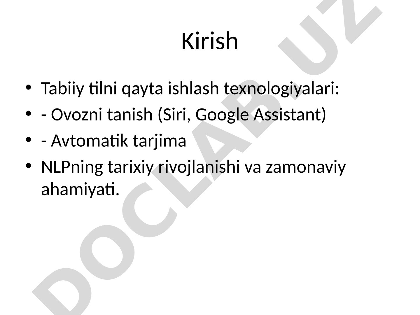 Tabiiy tilni qayta ishlash texnologiyalari