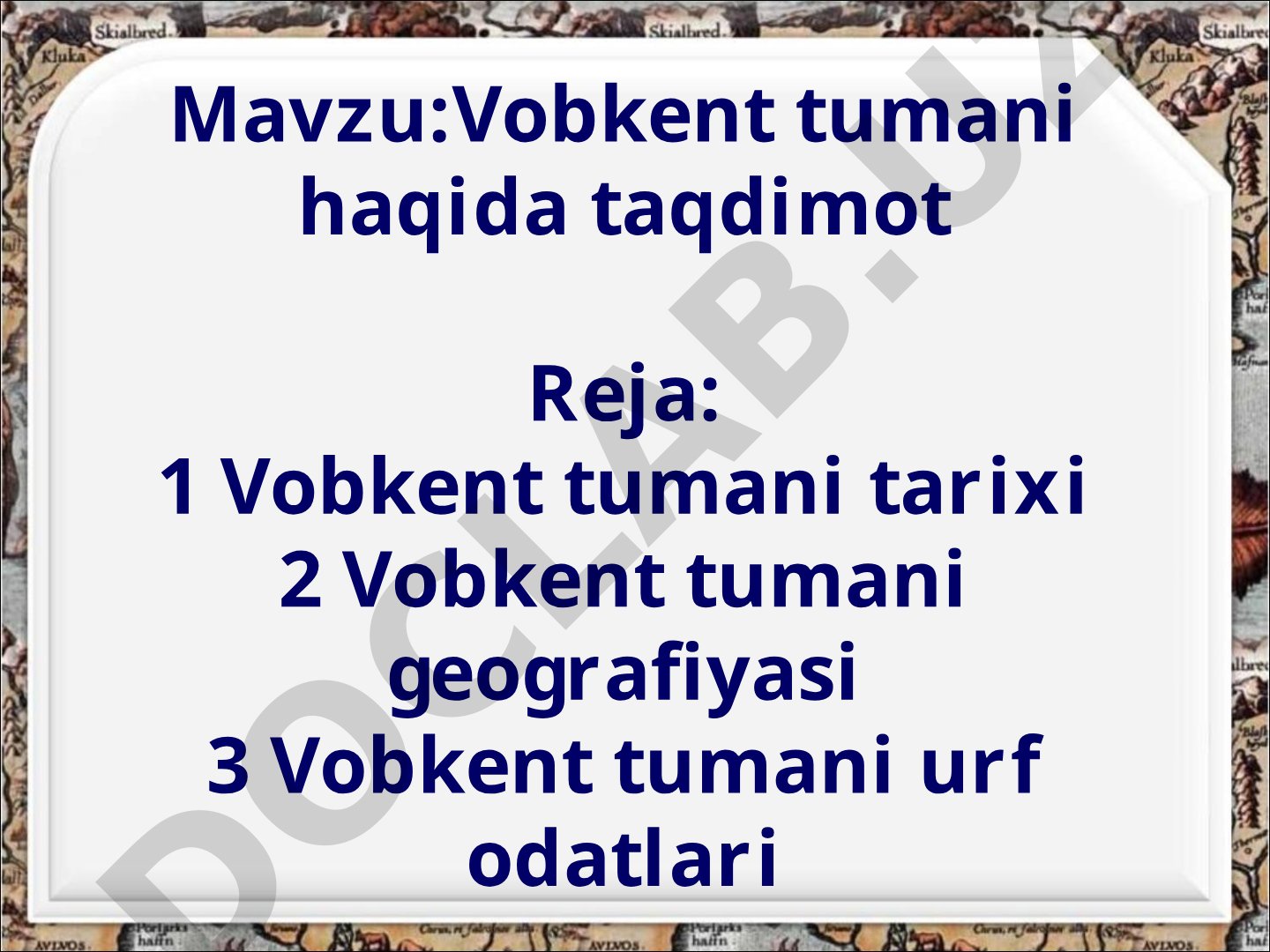 Vobkent tumani haqida