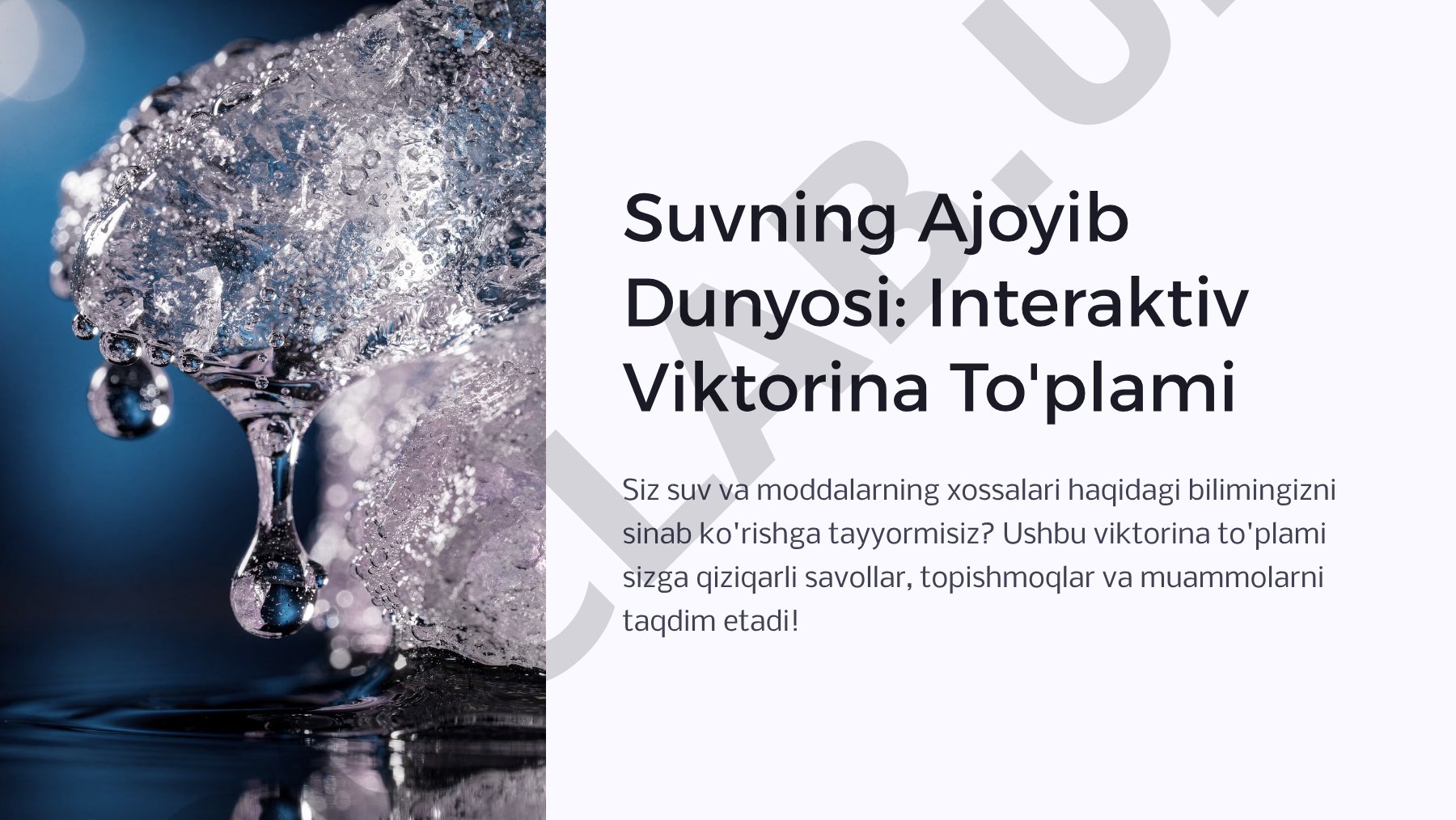 Suvning Ajoyib Dunyosi: Interaktiv Viktorina To'plami