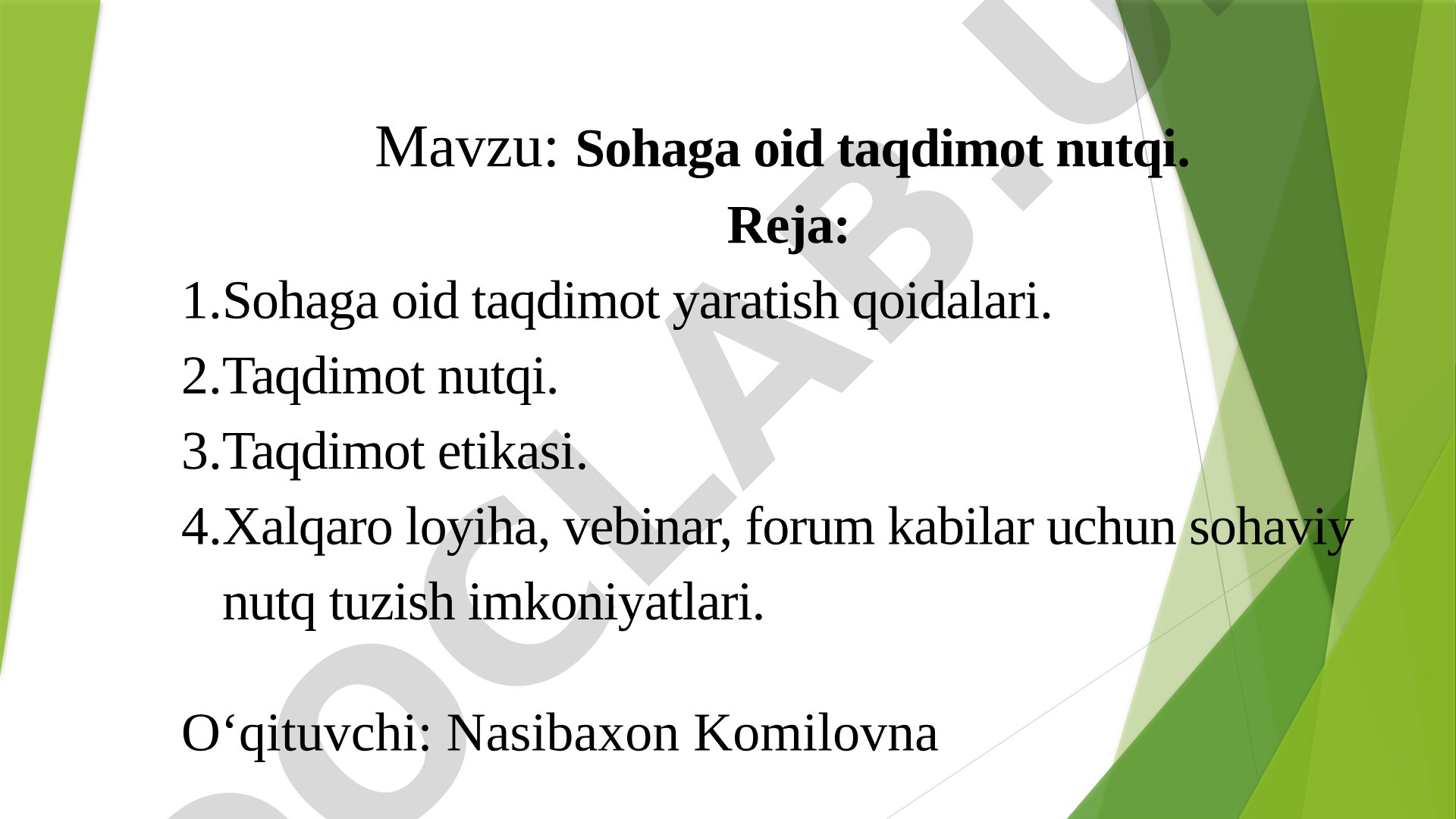 Sohaga oid nutq