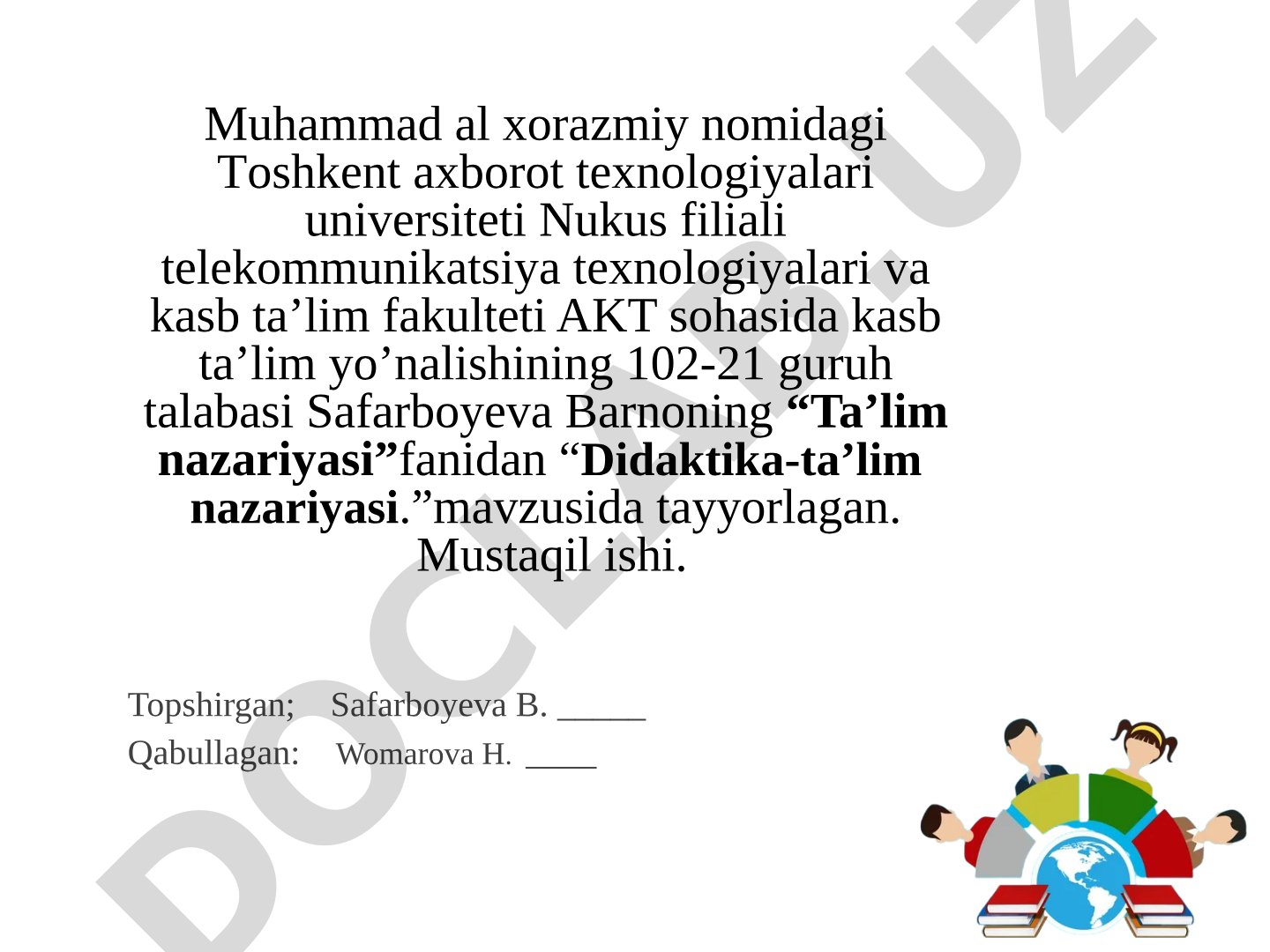 Didaktika - ta'lim nazariyasi