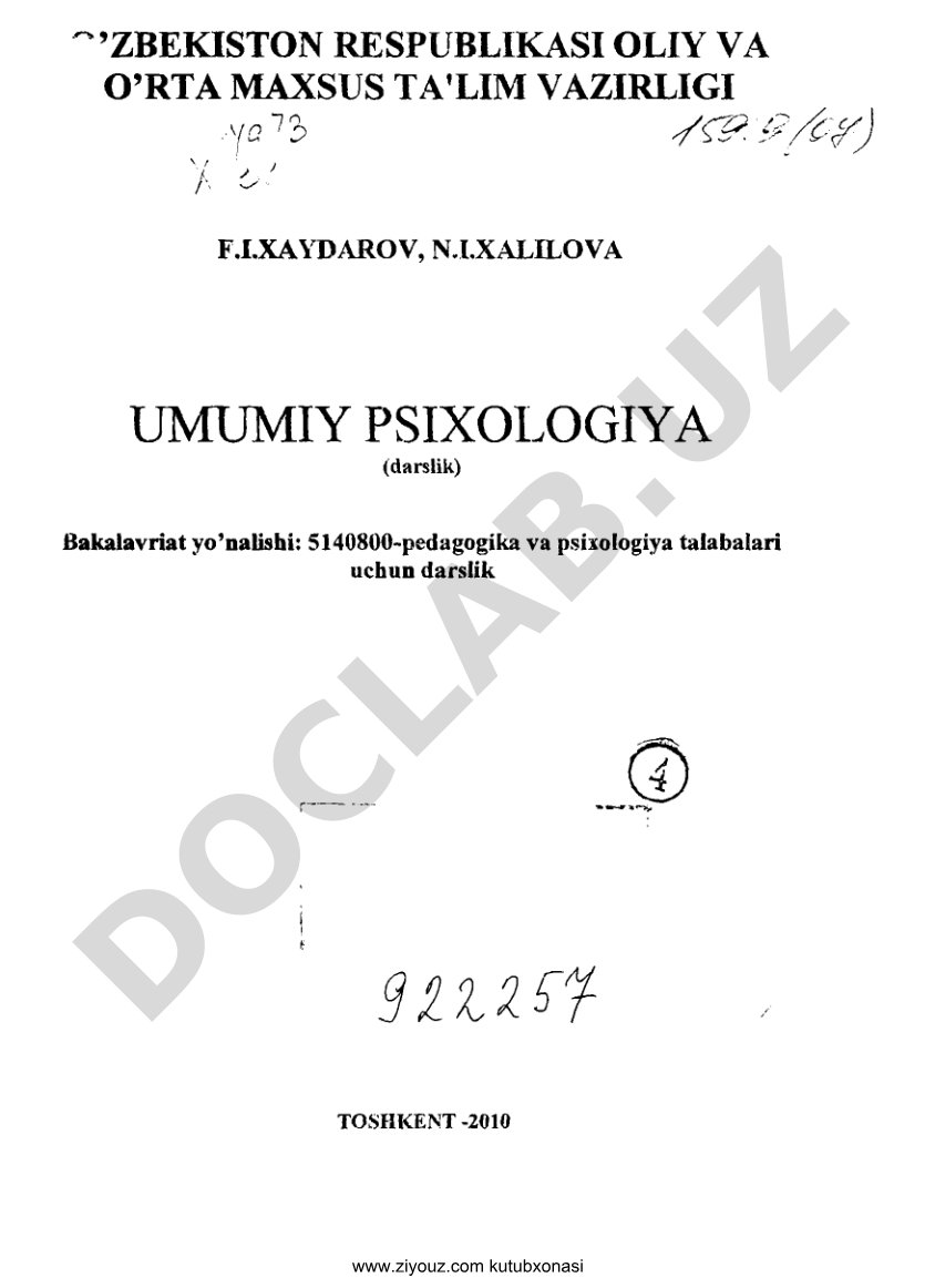 Umumiy psixologiya
