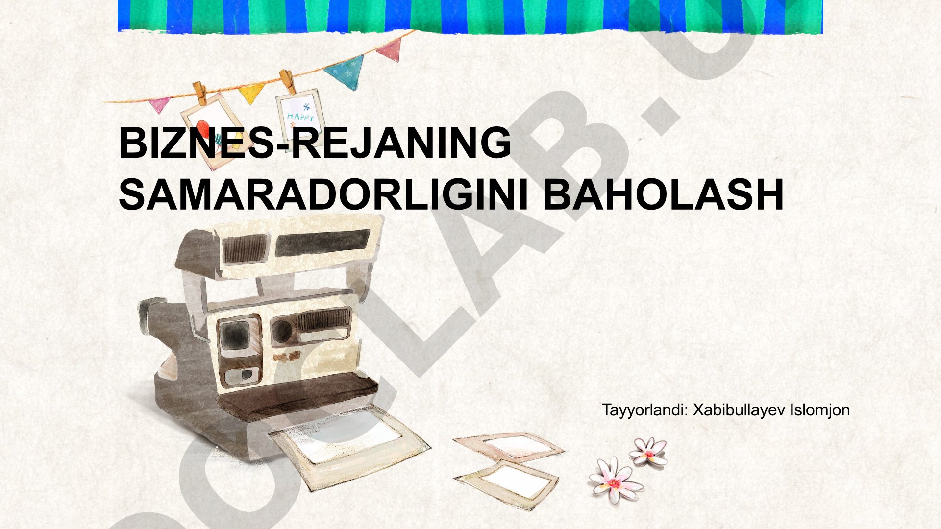 Biznes-reja samaradorligini baholash va pulning kelajakdagi qiymati